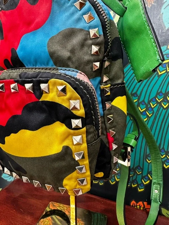 Valentino Garavani Rockstud Psychedelic Camouflage Mini Backpack (C2) - Picture 7 of 15